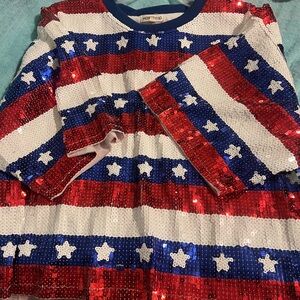 Sequin American Flag Top